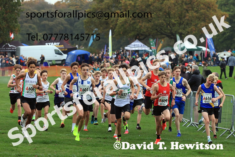 Boys Under-15s relay, 2025 Northern Cross Country Relays, Graves Park, Sheffield. Photo: David T. Hewitson/Sports for All Pics